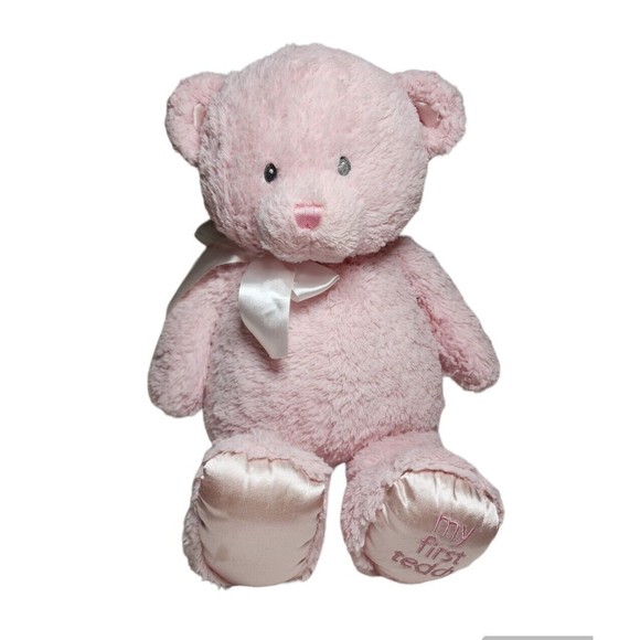 Gund Baby My First Teddy Bear Pink Girl Large Plush Stuffed Animal Toy Satin - Picture 2 of 8